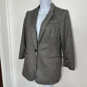 THE LIMITED Size Small Gray Suit Jacket, Blazer, 3/4 Ruched Sleeves, One Button